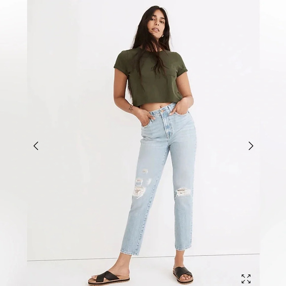 MADEWELL The Perfect Vintage Jean Grandbay Wash: Ripped Edition Petite Length - Picture 2 of 8